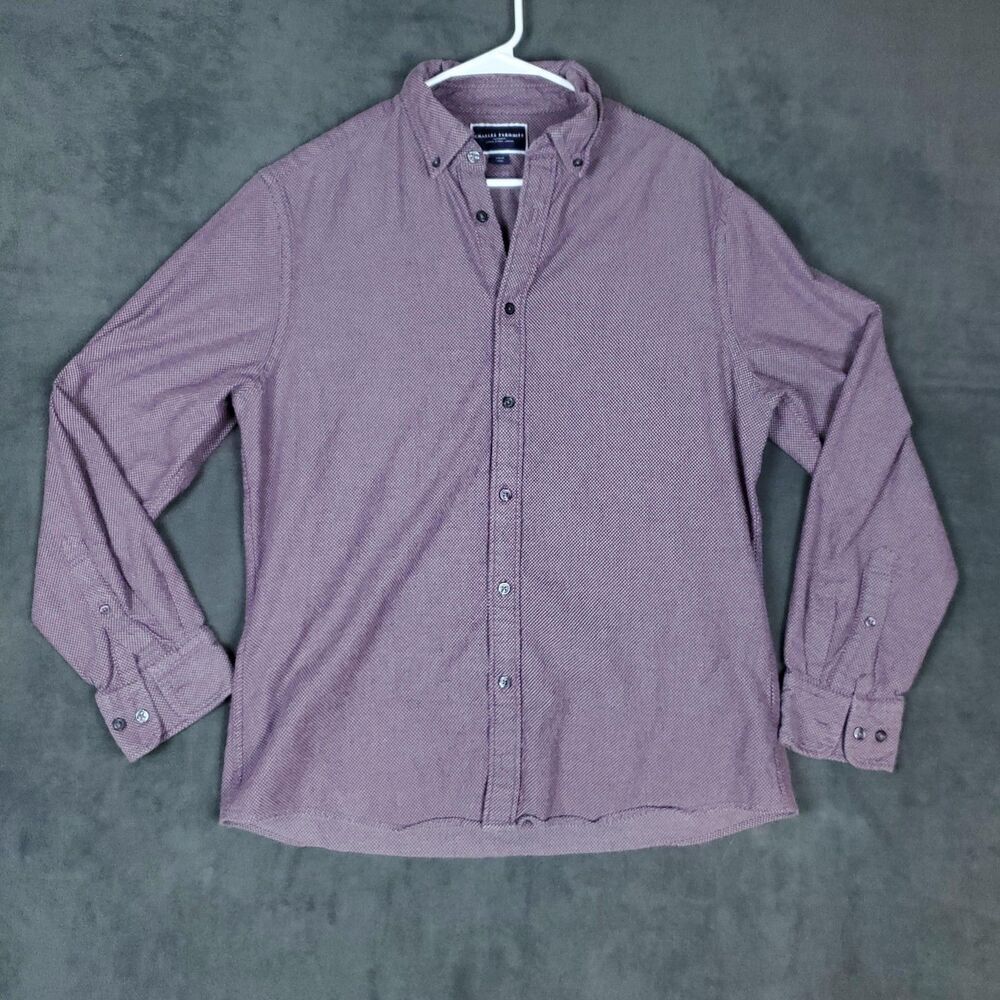 Charles Tyrwhitt Jermyn Street London Shirt Mens Large Slim Fit Purple Check